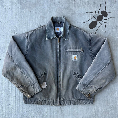 Vintage Y2K Carhartt gray Detroit work wear jacket
